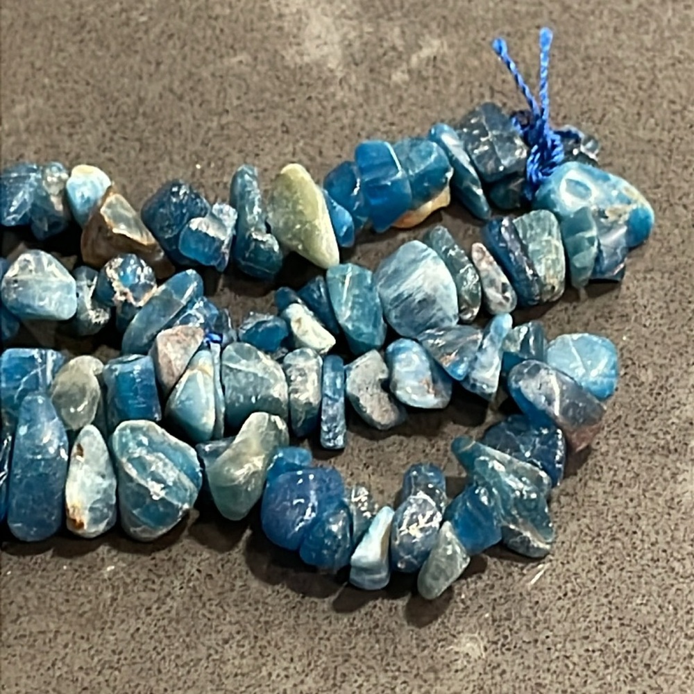 Handmade Blue Apatite Long Necklace - Picture 4 of 11
